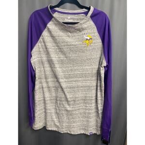 Fanatics Minnesota Vikings NFL Team Apparel Shirt Men Large Gray Long Sleeve B55